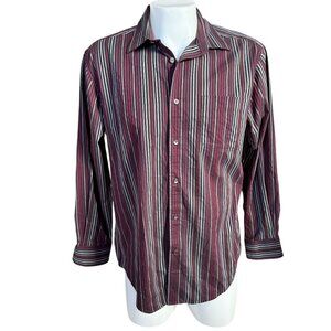 Kenneth Roberts men's multicolored long sleeve collared button down shirt large